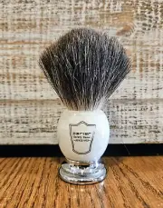 Parker Safety Razor Handmade Premium Black Badger Shaving Brush - Marbled Handle