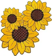 MINAOLULUS 3pcs Sunflower Flower Applique Embroidered Patch for DIY Apparel Creative Sewing Patches for Clothing Easy Application for Personal Style for Jackets and Jeans