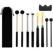 Jiayouy 4Pair Steel Tongue Drum Mallets with Bracket and Storage Bag,3 Pair R...