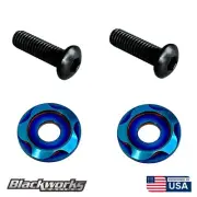 2 TITANIUM BURNT LICENSE PLATE ANTI THEFT SECURITY BOLTS WASHERS SCREWS BLACK (for: Honda Civic)