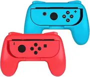 Fintie Grip for Nintendo Switch OLED Model 2021 / Switch 2017 Joy-Con, [Ergonomic Design] Wear-Resistant Comfort Game Controller Handle Kit for Nintendo Switch Joy Con (2-Pack), Blue Red