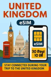 Best United Kingdom UK esim Data Travel e sim High-Speed 5G/4G 30 Days 10 GB