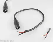 100pcs CCTV DC Plug Connector 5.5mm x 2.5mm Female Jack Socket W/Cord Cable 30cm