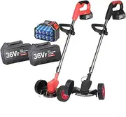 Cordless Electric Grass Trimmer 36V 3000W Adjustable Telescopic Design Compatible for Lawn & Garden Care (Red)