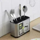 Narrow Cutlery Drainer Sink Storage Slim Rack Holder Kitchen Caddy Forks Spoons