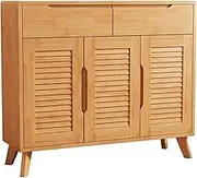 Freestanding Nordic Wood Shoe Cabinet Modern Home Entrance Small Apartment Two-Door Storage Cabinet Hall Cabinet Living Room Entrance Cabinet Shoe Cupboard