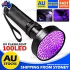 100 LED UV Flashlight Torch Light Lamp Ultraviolet Blacklight Aluminum 395 nM