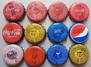 Uzbekistan lot of bottle crown caps Coca-Cola / Fanta / Sprite / Pepsi 12 pcs