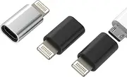 Micro USB Female to Lightning Male Charging Converter(3 Pack)for iPhone 14 13 12 11 Pro Max Adapter Data Cable Connector for Apple Charge Android Cord Portable Power Block Accessories Lighting Adaptor