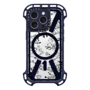 iPhone 16 Pro Ultra Bounce Case MagSafe Compatible Black Floral Garden