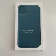 Genuine Apple iPhone 11 Pro Max Natural Leather Folio Phone Case Cover Peacock
