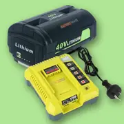 [Battery + Charger Combo] 40V & 36V Replacement Battery + Charger for Ryobi Cordless Power Tools