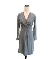 Boom Shankar Dress 8 Stretch Cotton High Waist Heartland Navy Midi Smart Casual