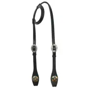 HS Hilason Horse Genuine Leather One Ear Headstall Bridle GS Concho Black
