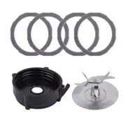 Stainless Steel Blender Cutter Blade, Jar Base Bottom Cap and 4Pcs Blender Ga...