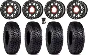 KS235 Grenade 15" Wheels Black 30" Intersect Tires Kawasaki Mule Pro FXT KRX