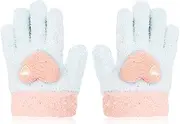 [ALLY-MAGIC] Kids Gloves, Knit Gloves for Winter, Stretchy Kids Mittens, Full Finger Gloves for Kids, Fluffy Warm Kids Knit Gloves for Boys and Girls Y9AXPSST