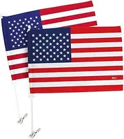 World Cup 2022 United States Car Flag Pack American Bandera Para Carros Auto Decoration Small Banner For Window Decor Pole Accessories FIFA Sport Fan Outdoor Football Soccer American Gifts Made In USA