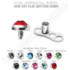 10 Dermal Anchor Tops 3mm Flat CZ Gem and 10 Titanium Dermal Anchor Bases