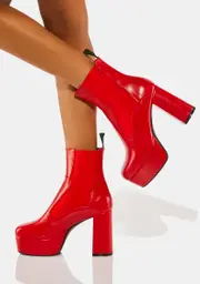 [Lamoda] Red In Our Feelings Platform Ankle Boots