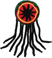 Aternee Rasta Dreadlocks Hat Wig with Tam - Reggae Knit Slouchy Jamaican Crocheted Hat - Red, Yellow, Green, Black - Unisex - Children & Adults