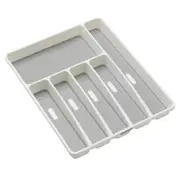 Madesmart 6-Compartment Cutlery Tray Kitchen Organiser Rect 41x33cm White