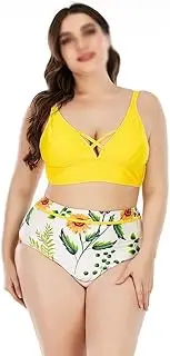 Women's Plus Size Bikini Set Push Up High Waist Swimsuit Large Swimwear Beachwear
