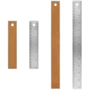 Bewudy 2 Pcs 6/12 Inch Metal Ruler Cork Backed Ruler, 15/30 Cm Scale Ruler wi...