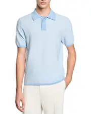 Sandro Square Cross Jacquard Polo Shirt
