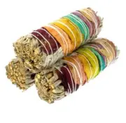 Smudge Sticks White Sage 8 x 4" Cali Sticks 7 Chakra Rose Petal