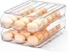 ZJYIGOWL Large Capacity Egg Holder for Refrigerator,Auto Rolling Egg Containe...