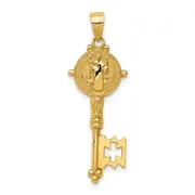 14K Yellow Gold San Benito 2-Sided Key Pendant