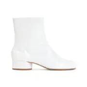 [Maison Margiela] Maison Margiela-White Tabi H30 Leather Ankle Boots-Donna 38 IT