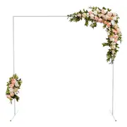SpringUp 2x2M White Metal Square Wedding Arch Backdrop Flower Stand for Party Decoration