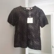 New Sass & Bide Cocktail Party Prom Club Black Top Sz XXS (Fit 8-12) RRP $350