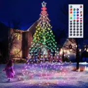 Outdoor & Indoor String Lights - 408 LED 10 ft Pole Set with Remote, RGB