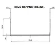 100mm Coolroom Capping Channel Surf Mist Aluminium Extrusion