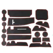 Car Water Cup Gate Slot Mats Plastic Red Anti-Slip Interior Door Pad For Toyota Highlander 2015-2018