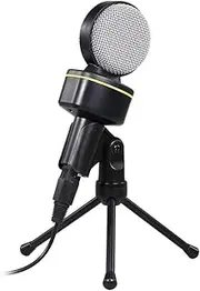 Computer Conference Microphone Omnidirectional Capacitive Desktop Microphone for Live Streaming Meeting Karaoke Voice C Black One Size
