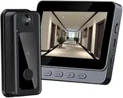 YUNFANG Doorbell, 4.3 Inch IPS Screen 2.4G Wireless Visual Intercom Doorbell with Screen BT Interconnection Wireless Smart High-Definition Video Monitoring Intelligent Doorbell intercom Black