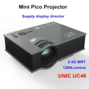 UC46 Mini Portable Projector Home Theater Projector 1200Lumens 2.4G WIFI HD/USB