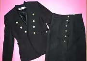NWT Zara Tweed SET S Blazer Jacket+H&M SKIRT BLACK gold buttons