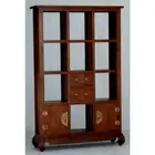 LEE MAHOGANY CHINESE DIVIDER/DISPLAY SHELF LIGHT PECAN COLOUR 2 DOORS 2 DRAWERS