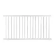 Weatherables Fence Panel 4"x8" Vinyl Spaced Picket Durable Framed Classic White