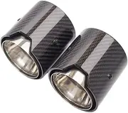 1PCS Glossy Carbon Fiber Exhaust Tip Auspuffspitze Compatible For BMW M2 M3 M4 M135i M235i M140i M240i M335i M340i M435i(IN67-OUT 93mm)