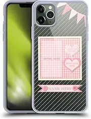 Custom Customised Personalised Baby Cases Pink Initial, Birthday & Detail Soft Gel Case Compatible with Apple iPhone 11 Pro Max