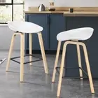 ALFORDSON 2Pcs Wooden Bar Stools 67Cm Seat Height, Kitchen Barstools Dining H...