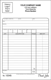 1000 Multi-Purpose Receipts / Numbered / 2 Part Carbonless / 5.5 x 8.5 TMG014