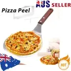 Stainless Steel Pizza Peel Metal Round Pizza Paddle Pizza Spatula with Wood Hand