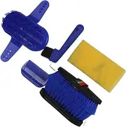 Stable Cleaning Kit Professional 6pcs Sponge Fur Comb Brush Set Horseshoe Hook for Horse Stable Cleaning